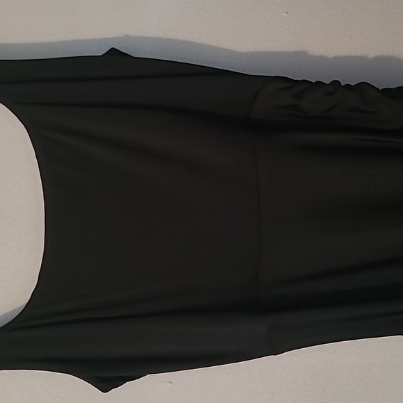 Intimately Free People Black Slinky Stretchy Ruched Side Little Black Dress Sz S - Picture 4 of 12